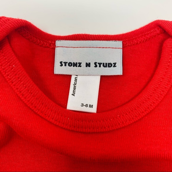 NWOT Embellished American Apparel L/S Baby One Piece Rhinestone Heart - Picture 4 of 6